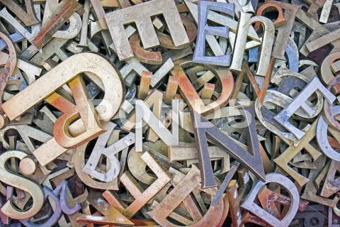 Pile of different iron letters Stock Photos