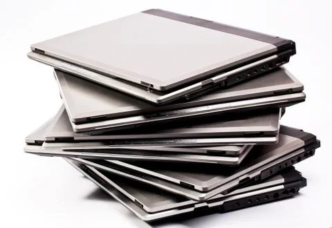Pile of different laptops Stock Photos