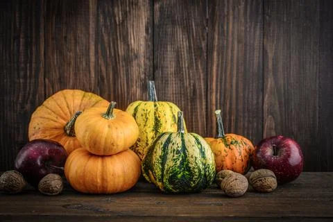 Pile of different raw pumpkins Stock Photos