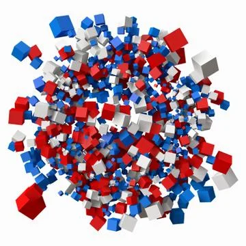 Pile of different sized cubes. 3d style vector illustration Illustrazione stock