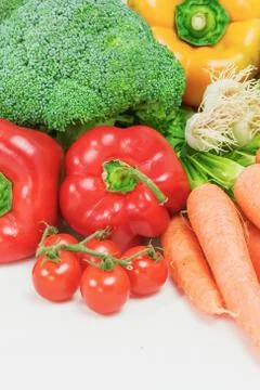Pile of different types of vegetables Stock Photos