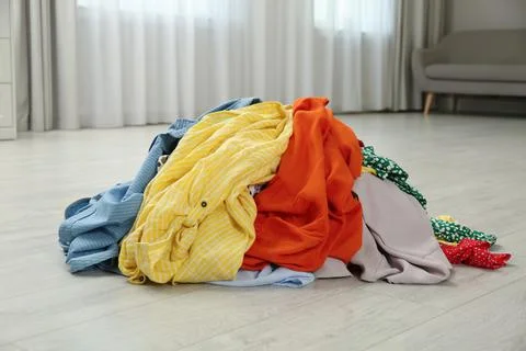 pile of clothes on floor