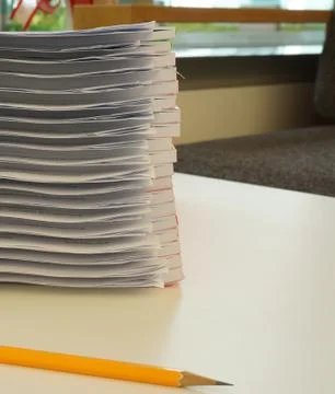 Pile of document waiting to be managed Stock Photos