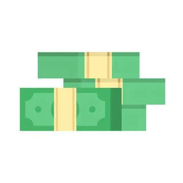 Pile of dollar bills vector illustration. Stack of US currency, Stock Illustration
