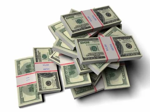 Pile of dollars Stock Illustration