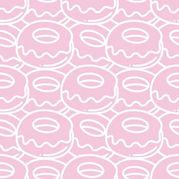 A pile of donuts doodles Stock Illustration