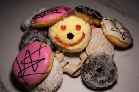 A pile of donuts Stock Photos