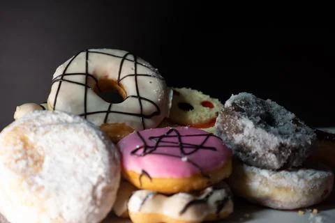 A pile of donuts Stock Photos