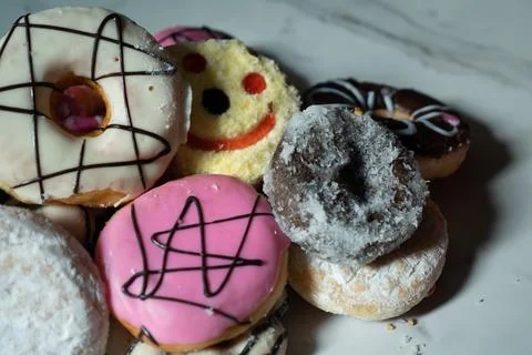 A pile of donuts Stock Photos