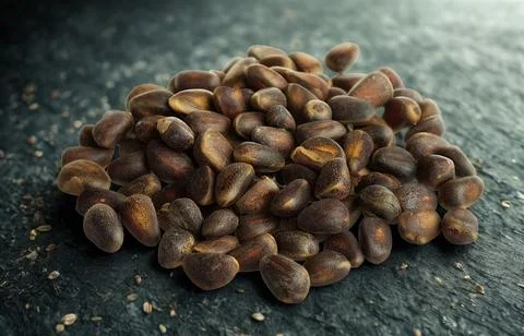Pile of dried dates on a dark textured surface Stock Photos