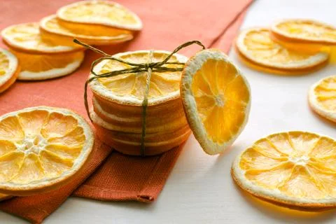Pile of dried oranges Stock Photos