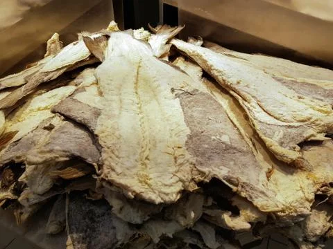 Pile of Dried Salted Cod Stock Photos