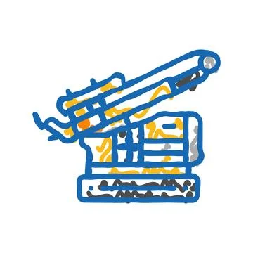 Pile driver civil engineer icon doodle illustration Illustrazione stock