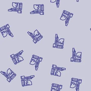 Pile driver civil engineer line vector seamless pattern Stock Illustration