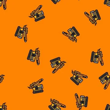 Pile driver civil engineer vector seamless pattern イラスト素材