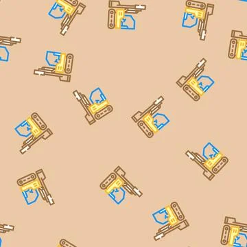 Pile driver civil engineer vector seamless pattern Illustrazione stock