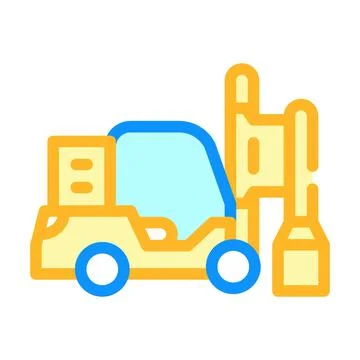 Pile driver color icon vector isolated illustration Stock Illustration