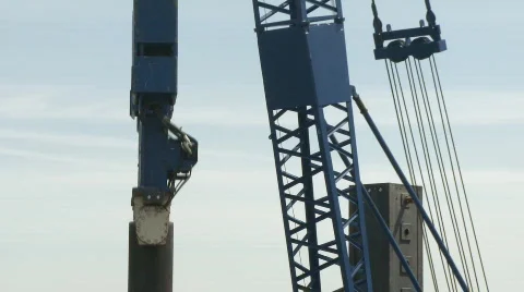 Pile driver in construction  Video stock 374367