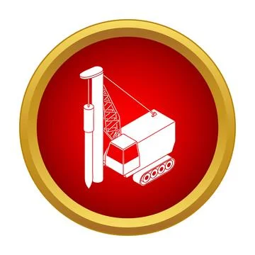 Pile driver machine drilling equipment for construction work Stock Illustration