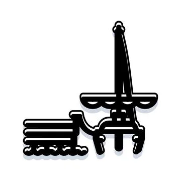 Pile driver machine drilling foundation engineering equipment Stock Illustration