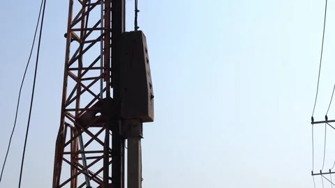 A pile driver machine Stock Footage 329281196