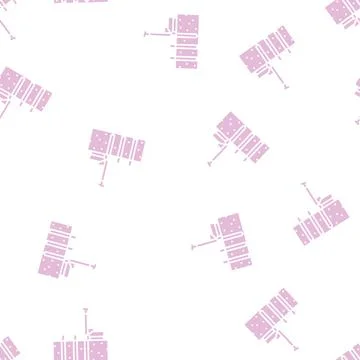 Pile driving glyph seamless pattern Stock Illustration