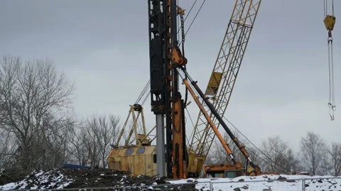Pile driving machine Stock Footage 106205853