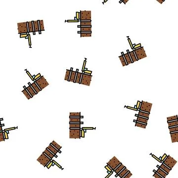 Pile driving vector seamless pattern 库存插图