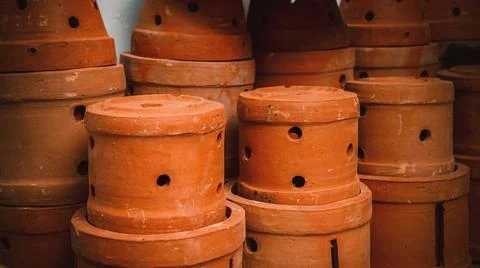 Pile of earthenware vase Foto stock