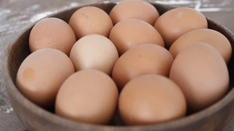 Pile of eggs on a plate Stock Footage 116814033
