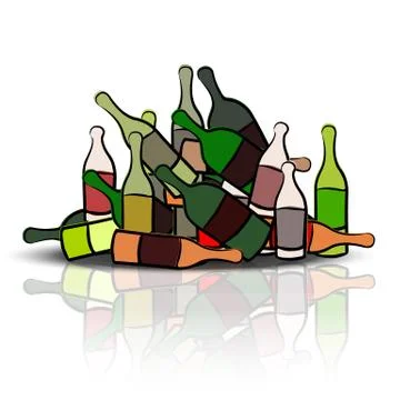 Pile of empty bottles Stock Illustration