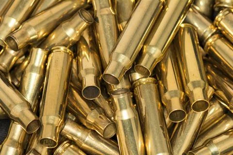 Pile of empty bullet shells Stock Photos