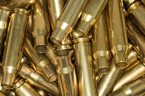 Pile of empty bullet shells Stock Photos