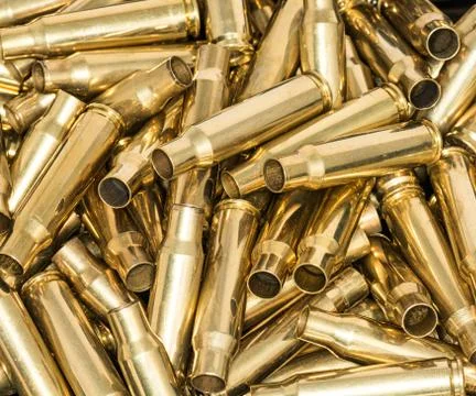 Pile of empty bullet shells Stock Photos