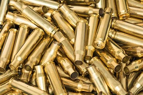 Pile of empty bullet shells Stock Photos