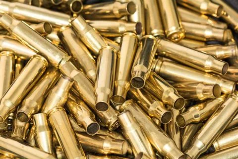 Pile of empty bullet shells Stock Photos