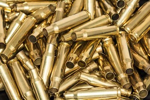 Pile of empty bullet shells Stock Photos