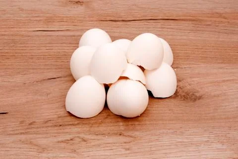 A pile of empty white egg shells Stock Photos