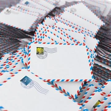 Pile of Envelopes. Stock Illustration