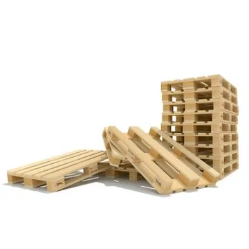 Pile of Euro pallets Stock Illustration