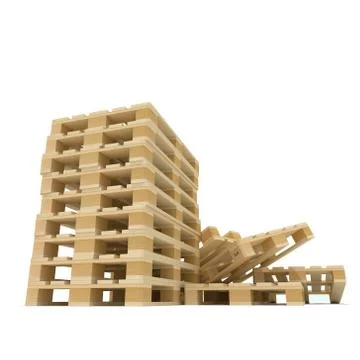 Pile of Euro pallets Stock Illustration