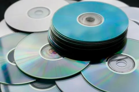 Pile of few compact discs cd Stock Photos