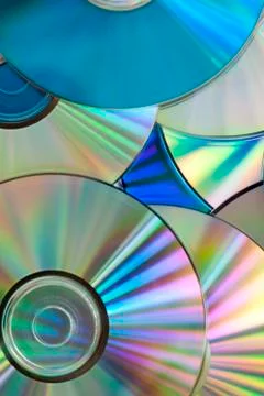 Pile of few compact discs cd Stock Photos