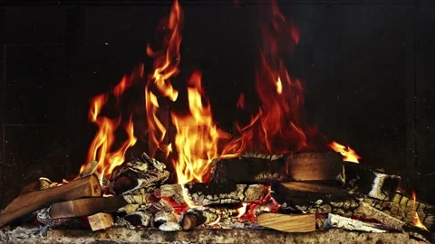 Pile Of Firewood Burning Loop Stock Footage 218622394