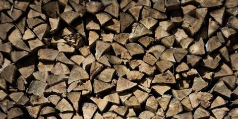 Pile of firewood chop on a stack Stock Photos