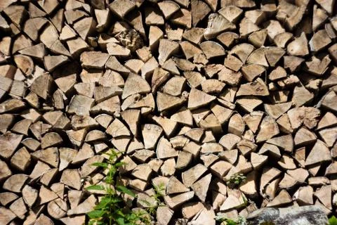 Pile of firewood chop on a stack Stock Photos
