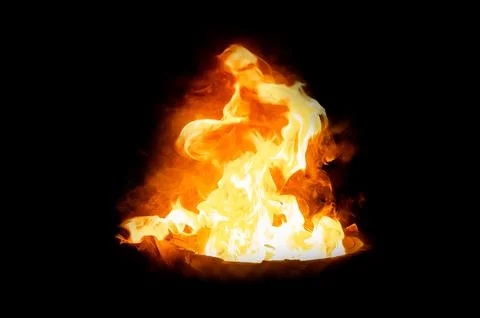 Pile of flames on a black background Stock Photos