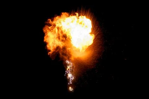 Pile of flames on a black background Stock Photos