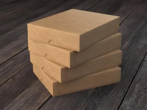 Pile of flat cardboard boxes Stock Illustration