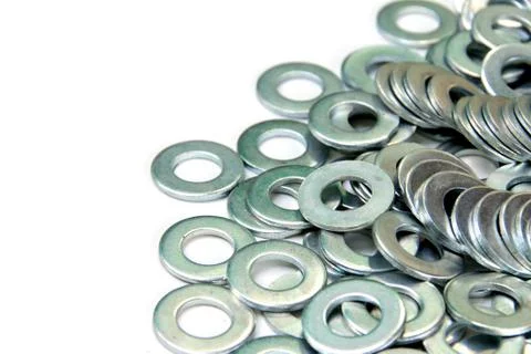 Pile of flat washers Stock Photos